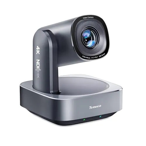 Tenveo 4K NDI PTZ Cámara, Seguimiento por IA de Humanos y Rostros, Zoom Óptico 20X + Digital 8X, USB3.0/HDMI/LAN PoE IP Cámara para Transmisión en Vivo para Eventos de Transmisión, Videoconferencias