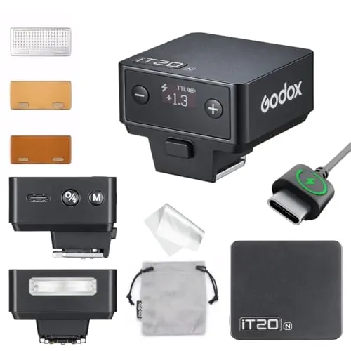 GODOX Flash IT20 N TTL Mini Camera Flash, IT20N TTL Speedlite, Compatible con Cámara Nikon Z6III Z8 Z5 Z50II Z50 Zfc Z6II Z30 Z6 Z50II Z7II Z8 Z9