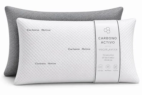 D'A Gama Home Almohada Viscoelástica Carbono Activo Premium 70 cm