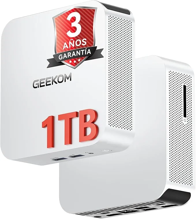 GEEKOM Mini PC A5 Pro 2026 Edition con AMD Ryzen 5 7530U, 16GB RAM y 1TB SSD (para el 95% de los Usuarios), Mini Ordenador con Windows 11 Pro | 2×USB4 | 4 Salidas 8K | Lector SD |para Oficina y Hogar