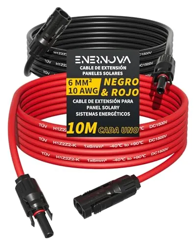 Cable Solar 4/6mm² con Conectores Autobloqueantes para Panel Fotovoltaico