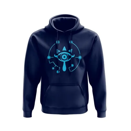 SMARTYPANTS Sudadera con capucha Sheikah Eye Symbol Legend of Zelda - Sudadera con capucha para adolescentes, adultos y niños, inspirada en los videojuegos Breath of Wild Navy, azul marino, M