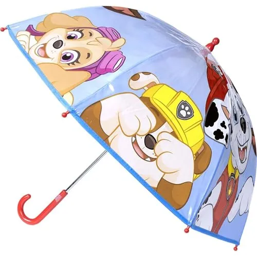 Paraguas Infantil Paw Patrol para Niños y Niñas – Paraguas Resistente y Seguro con Personajes como Chase, Marshall y Skye – Accesorio Colorido para el Colegio y Días de Lluvia