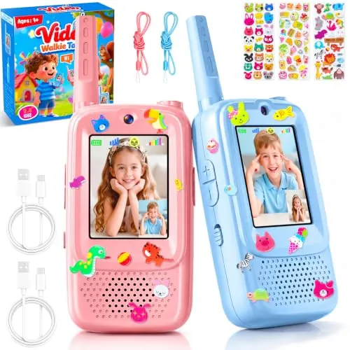 Joynite Walkie Talkie Niños Recargable,Vídeo,Regalo Niño Niña 3-10 Años