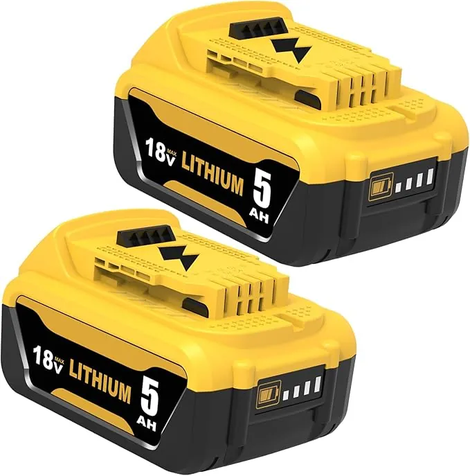 2 Piezas 5000mAh Repuesto para Dewalt batería 18V para Dewalt batería DCB184 DCB180 DCB181 DCB182 DCB200 DCB201 DCB204 con Indicador LED