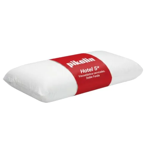 PIKOLIN Almohada Hotel Viscoelástica 105cm Cervicales Doble Funda | Memory Foam viscoelástico | Firmeza alta 11cm | Doble funda cremallera | Hipoalergénica | Oeko-Tex