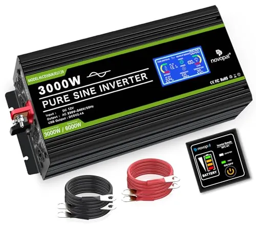 NOVOPAL 3000W/6000W Inversor 12v 220v Onda Pura Transformador Convertidor