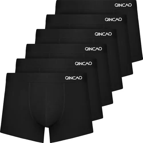 QINCAO Calzoncillos Hombre Boxer, Paquete de 6 Piezas, Calzoncillos Hombre, Boxer Algodon, Ropa Interior Cómoda para Hombres
