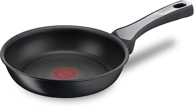 Tefal Unlimited On - Sartén de 20 cm, Apto inducción, antiadherente, revestimiento titanio, Thermo-signal, apto lavavajillas y horno, acero inoxidable