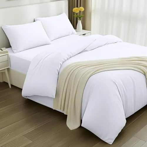 Utopia Bedding 4 Piezas Juego de Cama - Cama 150 (Blanc)