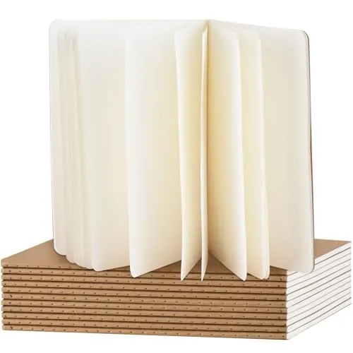 ZCZN Cuaderno A5 Libreta Kraft Cuadernos A5 Libretas Hojas Blancas 12 Pack