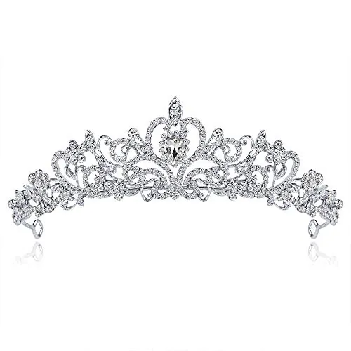 tiara boda tiara cumpleaños mujer coronas de princesas para niñas diadema corona nupcial princesa vestir accesorios tocado de diamantes de imitación de cristal brillante plateado