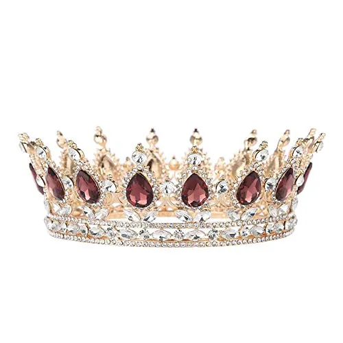 Tiara Corona de Cristal Con Diamantes de Imitación para Mujer - Joyería de Cabello Rhinestone, Diadema Nupcial Vintage Hecha a Mano para Boda y Prom