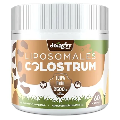 Liposomal Calostro Bovino en Polvo, 60% IgG, Natural de Vacas Alimentadas con Pasto, Salud Inmunitaria y Digestiva, Rico en Inmunoglobulinas Activas, Aminoácidos y Lactoferrina, Sin Gluten