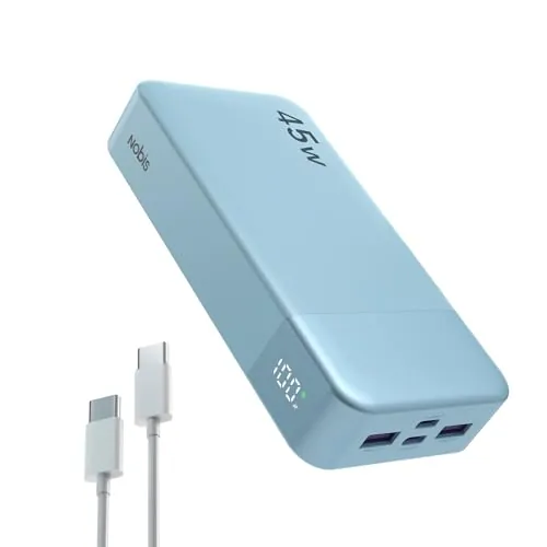 NOBIS 20000mAh Power Bank, 45W Bateria Externa Carga Rapida,PD3.0 QC4.0 Powerbank con 4 Salidas para MacBook, Phone 15 14 13 Pro S23 S22 (Azul)