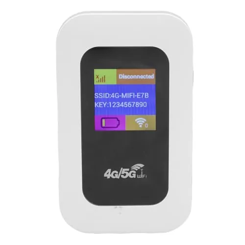 Punto de Acceso WiFi Portátil, Dispositivo de Red Inalámbrica de Enrutador WiFi Móvil, 300mbps 4G 5G LTE CAT4 con Batería de 2100 MAh para Acampar de Viajes a Casa