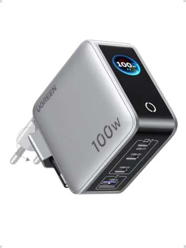 UGREEN Nexode Pro 100W Cargador USB C Carga Rápida Pantalla TFT