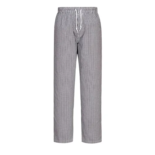 Portwest Pantalón De Chef Bromley, Tamaño: L, Color: Cuadritos negros, C079CKRL