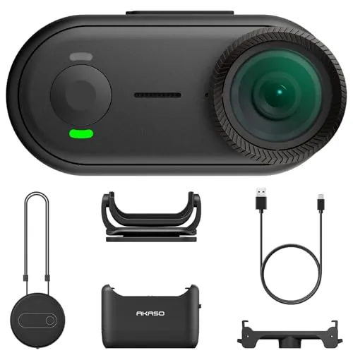 AKASO Keychain3 Cámara de acción 4K Mini Cámara Corporal para Vlog Cámara Deportiva portátil para el Pulgar, Estabilización EIS, para grabación de Video POV, Viajes, Mascotas y Deportes (64GB) Negro