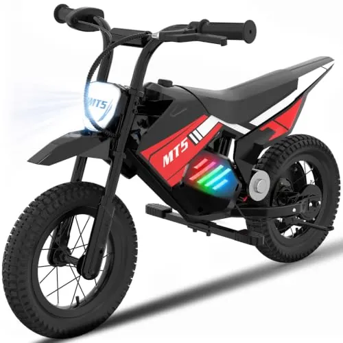 MEGA MOTION PRO Moto Eléctrica para Niños 150W, 2 Velocidades 8/16 km/h, Batería 5,2Ah, Autonomía hasta 15 km, Neumáticos Inflables 12 Pulgadas, Luces LED, Freno de Tambor, hasta 40 kg