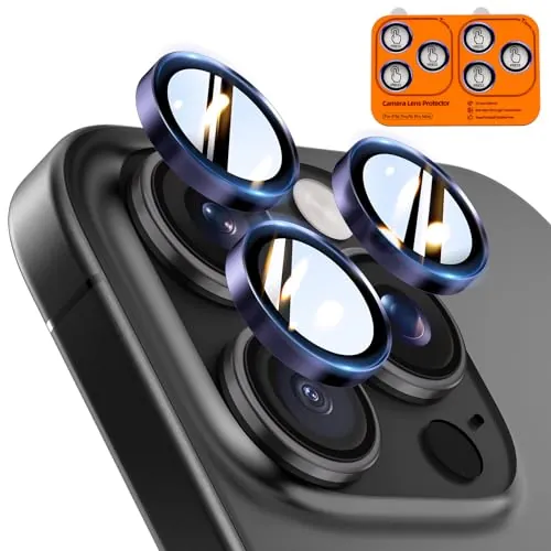 TOCOL Protector Lente Cámara para iPhone 16 Pro Max/16 Pro, Morado Oscuro