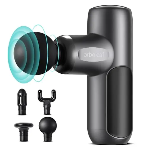 arboleaf Mini Pistola de Masaje, Masajeador Muscular Profesional de 3200 rpm y 5 Velocidades, Massage Gun Silencioso para Relajación Muscular