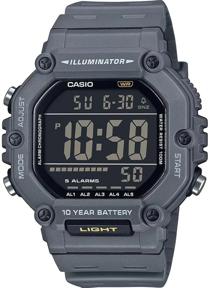 Casio Reloj Digital de Cuarzo para Hombre con Correa de plástico AE-1600H-8BVEF, Gris, Deportivo