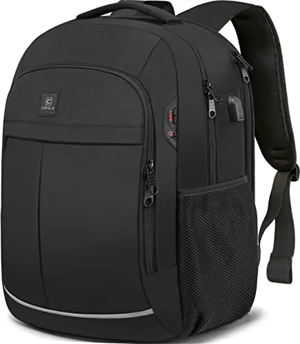 Cafele Mochila de Viaje TSA-Friendly 17.3" con USB - Negra | Unisex | Portátil, Universitaria, Equipaje de Mano