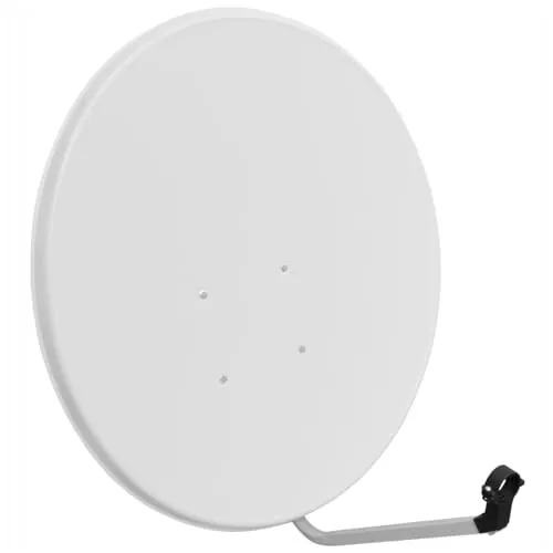 Antena parabólica LTC 90 cm | Acero galvanizado Resistente al Viento, Aluminio, Soporte Universal para convertidor (Gris Claro)