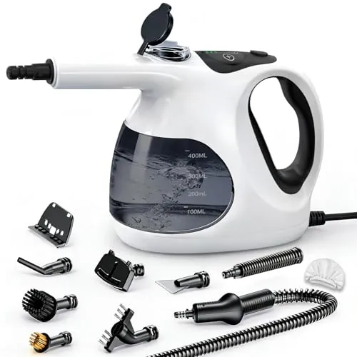 Vaporeta Limpieza Hogar, Calentamiento en 5S, 400ML Tanque Transparente