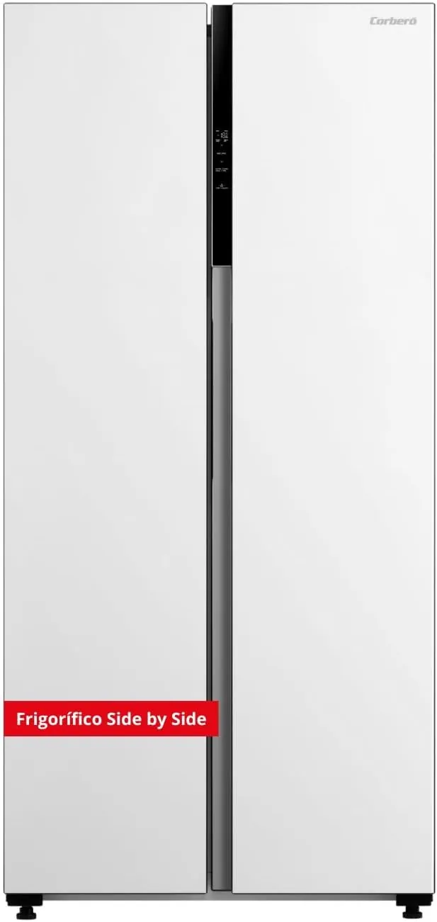 Corberó – Frigorífico Americano | CFSBSM460NFW | 460L | 177.5cm | No Frost | Motor Inverter |41 dB | Display en la puerta | Súper Enfriamiento | Súper Congelación | Blanco