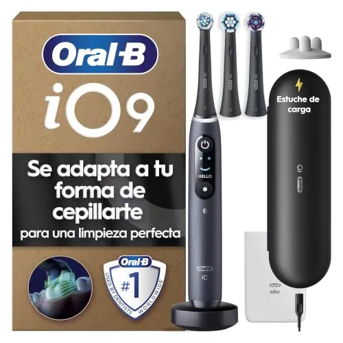 Oral-B iO 9 Cepillo de Dientes Eléctrico con 3 Cabezales, Negro
