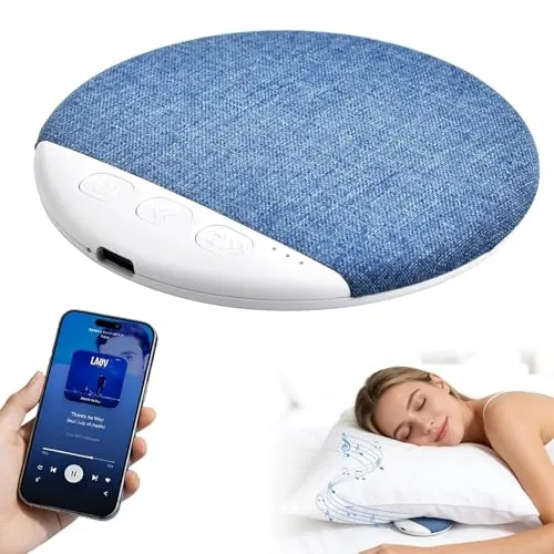Pipihome Altavoz de Almohada, Mini Altavoz Bluetooth Portatil con Ruido Blanco & Minutero, Conducción ósea Debajo de Altavoces Bluetooth para Dormir, Pillow Speaker para Quienes Duermen de Lado (B)