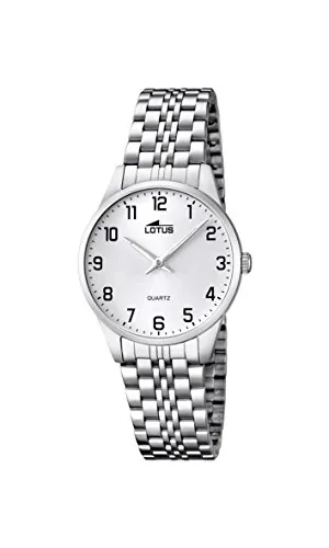 LOTUS Reloj Mujer Analógico de Acero Inoxidable 316l Plateado - Movimiento de Cuarzo - Relojes Mujer - Cristal Mineral de Alta Resistencia - Resistente al Agua 5 ATM 15884/1