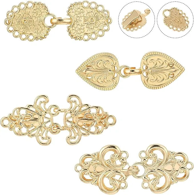 Molain 4 piezas Vintage suéter bufanda clips, metal cárdigan clip broche escote reducir cuello bufanda pin clips para ropa para mujeres niñas desgaste
