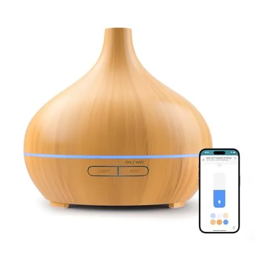 Meross Smart Humidificador Pequeño | 400ML & Sin BPA | Función de Temporización | Control por Voz y Control Remoto | Inteligente Difusor de Aromas | Compatible con Apple Home, Alexa y Google Home