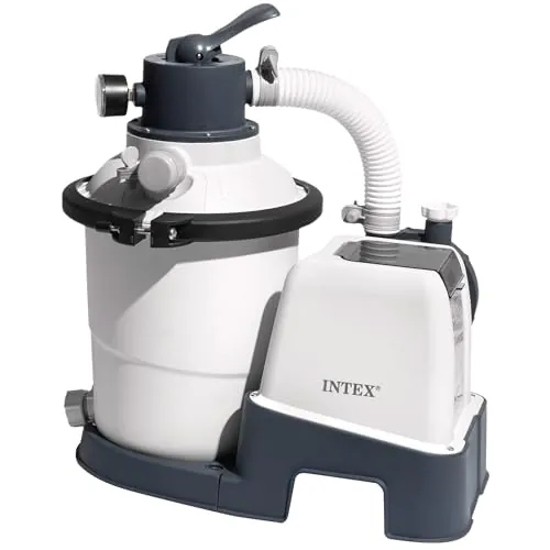 Intex 55249 - Depuradora de Arena Krystal Clear 3.500 L/H, depuradora Piscina Arena, Filtro Piscina, Bomba Piscina, para Piscinas Desmontables de hasta 17.000 L., 4 Funciones y Sistema de Bloqueo