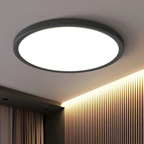OTREN Plafon LED Techo 48W, 4800LM Moderna Lámpara Redonda Panel Ultra Delgado Blanco Cálido 3000K, IP44 Luz Led para Cocina Balcón Dormitorio Comedor Sala de Estar Ø40CM