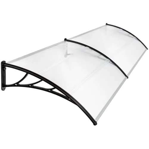 tectake® Marquesina Resistente para Puerta Entrada Exterior, Burlete Puerta Entrada, Placas de Policarbonato, Tejado Exterior y Toldos Exterior Terraza Duraderos - 93 x 300 x 0,5 cm