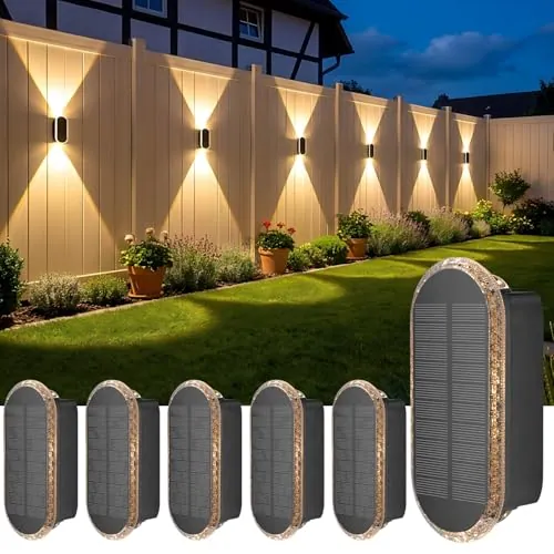 ELLASAY Aplique Solar Exterior Pared Arriba y Abajo IP65 Impermeable 6 Pack