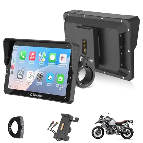 CARPURIDE W702S Pro Motocicleta CarPlay Pantalla BM05 para Conectar y Usar