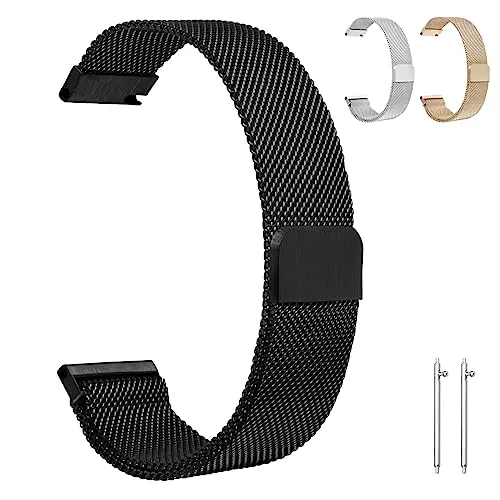 OFFCUP Correa Milanesa Reloj Magnética de Acero Inoxidable de Malla, con Las Herramientas, Correa de Reloj para Hombres y Mujeres - Negro