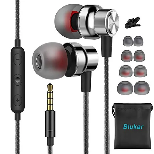 Blukar Auriculares In Ear, Auriculares con Micrófono y Cable Cómodo