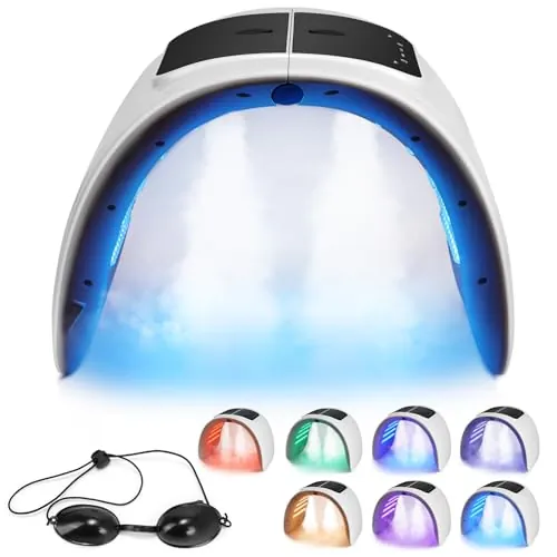 Mascara LED Facial, Plegable Mascarilla LED Con Función de Pulverización