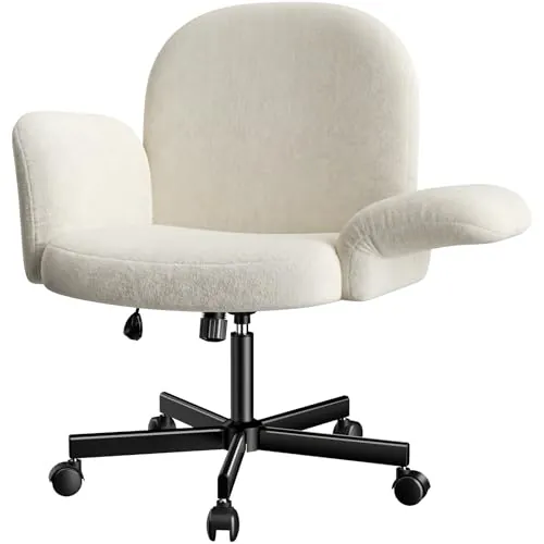 Marsail Silla Escritorio Patas Cruzadas, Brazos Abatibles 6 Pos, Beige