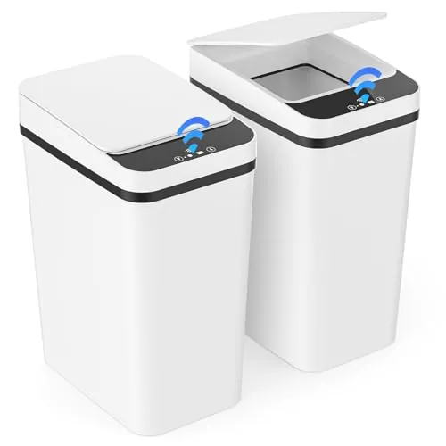 Gaethra 2 Papelera Baño Pequeña, Scubo de Basura con Sensor Inteligente de 12L, 3 modos de funcionamiento, Cubo Basura Automatico Silencioso e Impermeable, para Cocina, Oficina, Sala de Estar