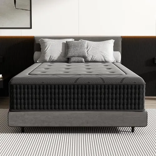 DEWINNER Colchón 90 x 190 x 30 cm, Altura 30 cm,Espuma viscoelástica, Muelles Individuales, Absorbe la Humedad, Transpirable, hipoalergénico y Antibacteriano