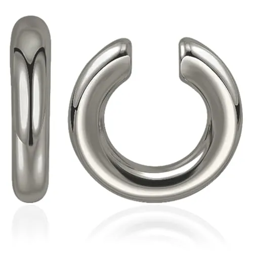 JEYORZY Ear Cuff Pendientes Mujer Chunky Earcuff Sin Agujero de Clip para Cartílago Adecuado para mujeres y niñas, negro