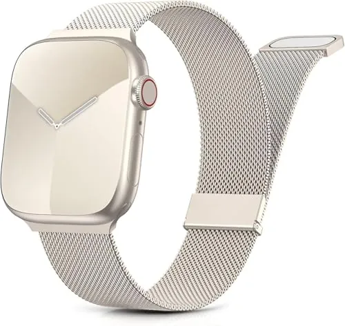 Correa Magnetica Compatible con Correas Apple Watch 40mm 38mm 41mm 42mm | Correa Metal, Magnética Correas para Mujer Hombre para iWatch SE Series 12 11 10 9 8 7 6 5 4 3 2 1 SE 3 2 1 Ultra 4 3 2 1