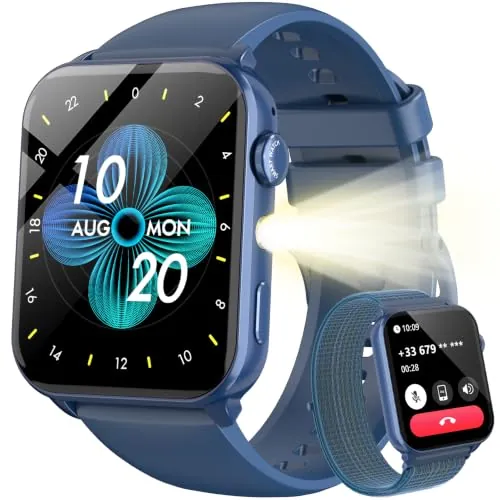 Blackview Reloj Inteligente Hombre con Linterna LED, Llamadas Bluetooth | WhatsApp Notificación, 1,91" Smartwatch Hombre con SpO2, Pulsómetro, Sueño, Pulsera Actividad 100 Modos Deportivos, Podómetro
